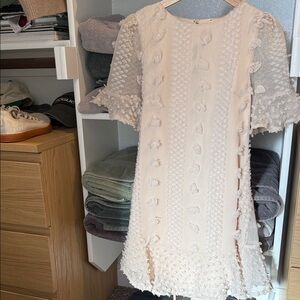 Elegant Cream Textured Dress